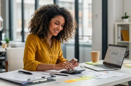 Como escolher um contador especializado em médicos: Foto de uma contadora realizando planejamento tributário de seu cliente.