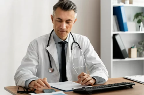 Tributação para médicos: Foto de um médico realizando planejamento tributário